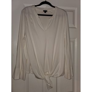 White blouse with front ties